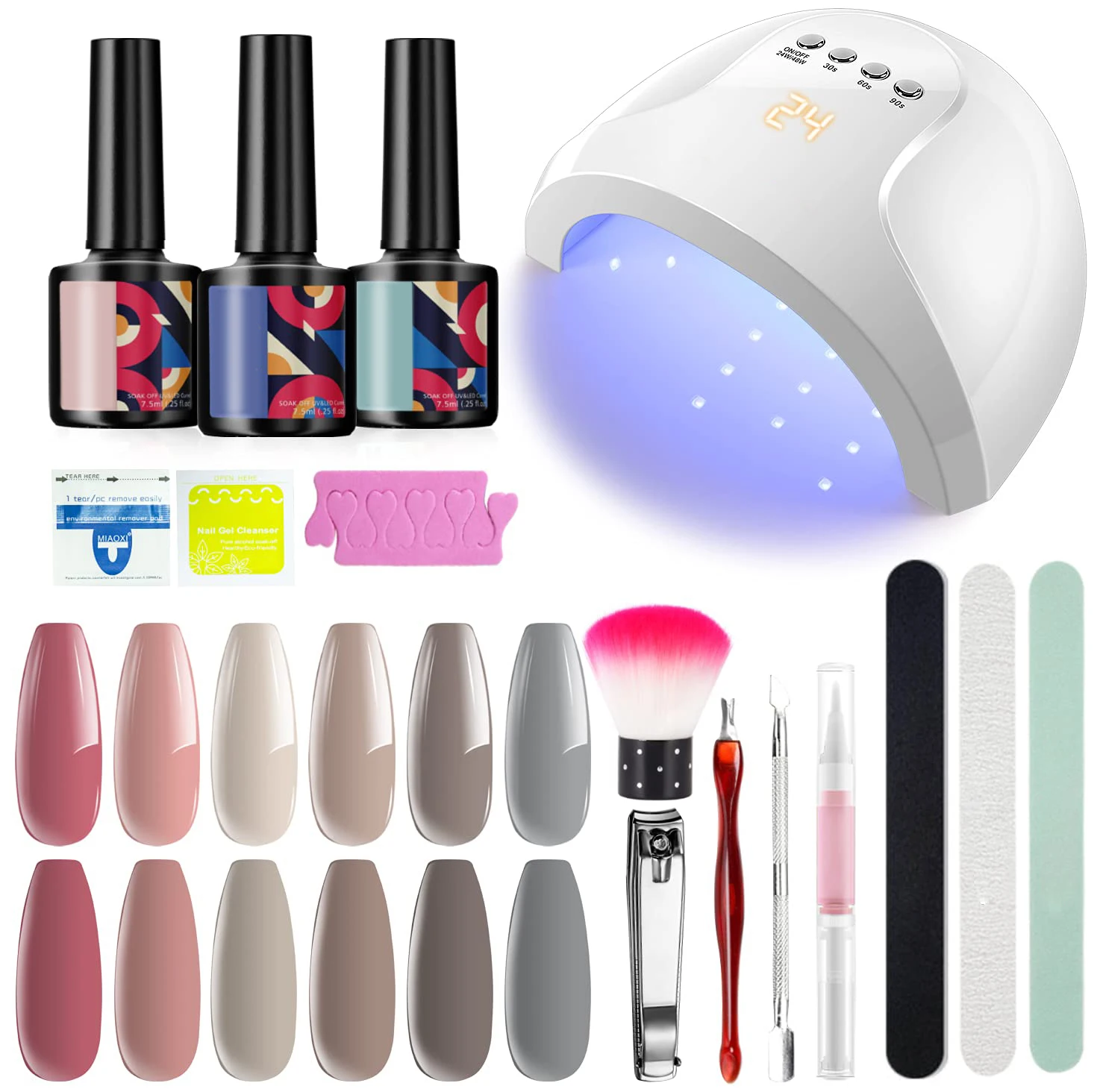 Гель лак для ногтей стартовый набор с УФ светильник пой 48 Вт светодиодный лампа 6