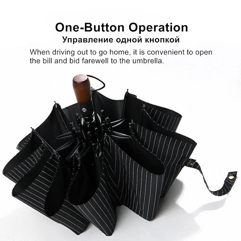 2019 Новое поступление брендовый мужской зонт 10K с ветрозащитной деревянной ручкой