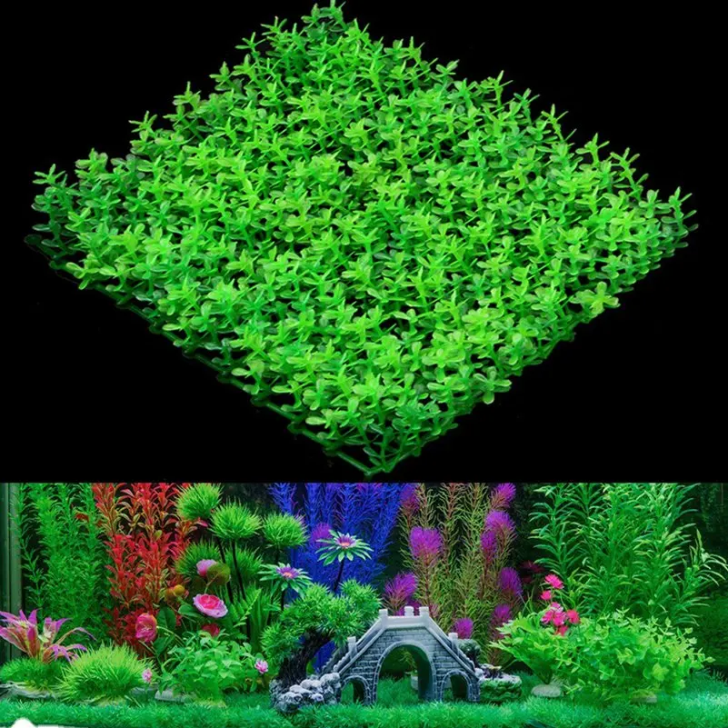 

Eco-Friendly Aquarium Ornaments Artificial Water Plastic Green Grass Plant Lawn Aquatic Aquarium Fish Tank Decor