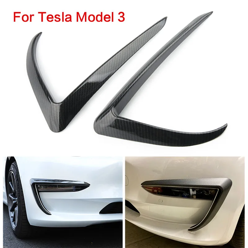 

Передняя отделка лезвия для Tesla Model 3, аксессуары из АБС-углеродного волокна, черные, белые автомобильные аксессуары Model3 17-20