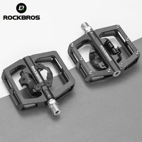 rockbros bicycle lock pedal 2 in 1 free cleat spd aluminum alloy anti slip mtb road bike sealed bearing lock cycling accessories