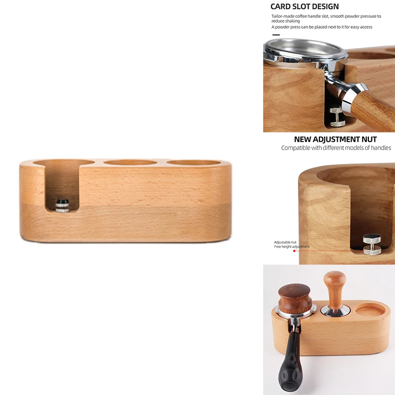 

HOT-Coffee Press Holder Handle Holder Wood Powder Hammer Cloth Powder Powder Presser Coffee Machine Handle Base