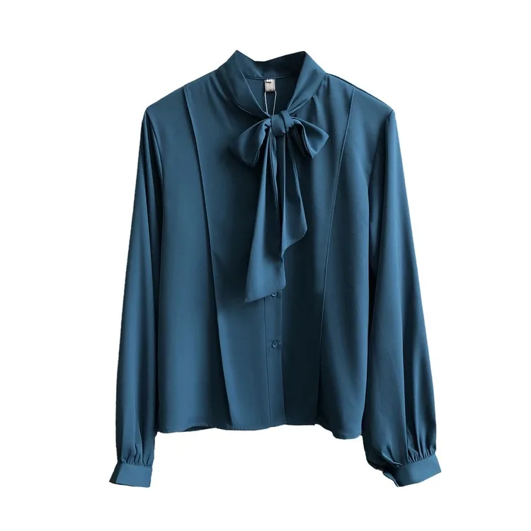 

Tao Sichuan Zhicongxi 2020 Spring New Style Korean-style Bow Chiffon Shirt Loose-Fit Long-Sleeve Top Shirt Women's 618