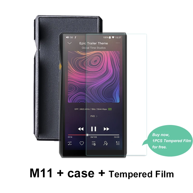 M11(with Case Film) FiiO M11 HIFI аудио на базе Android Bluetooth без потерь портативный музыкальный плеер MP3 USB DAC WIFI/Air Play/Spotify aptx-HD/LDAC DSD - Цвет: M11(with Case Film)
