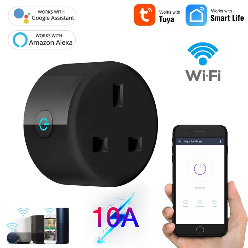 

Умная розетка с поддержкой Wi-Fi, 10 а, с функцией таймера