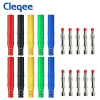 cleqee p3013 10pcs high quality safety 4mm shrouded banana plug solder in line diy assembly test leads connectors