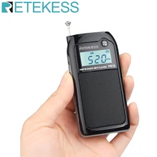 Retekess PR12 Мини карманный радио FM AM цифровой тюнинговый радиоприемник 9 к/10 к MP3 музыкальный плеер перезаряжаемый аккумулятор портативное радио