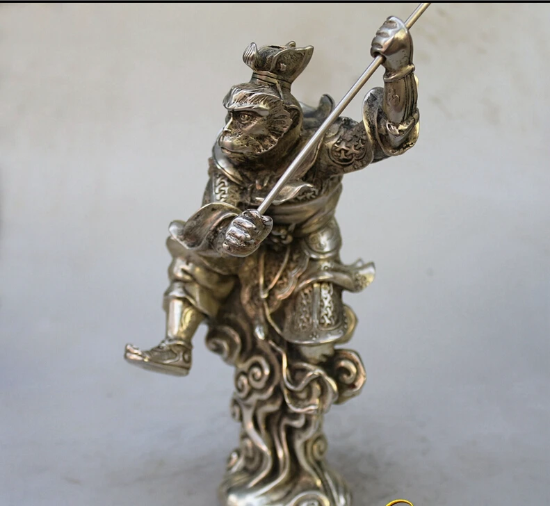 ZSR 2017 514 + Античная Медная бронзовая Обезьяна Король борется за Будду антикварные