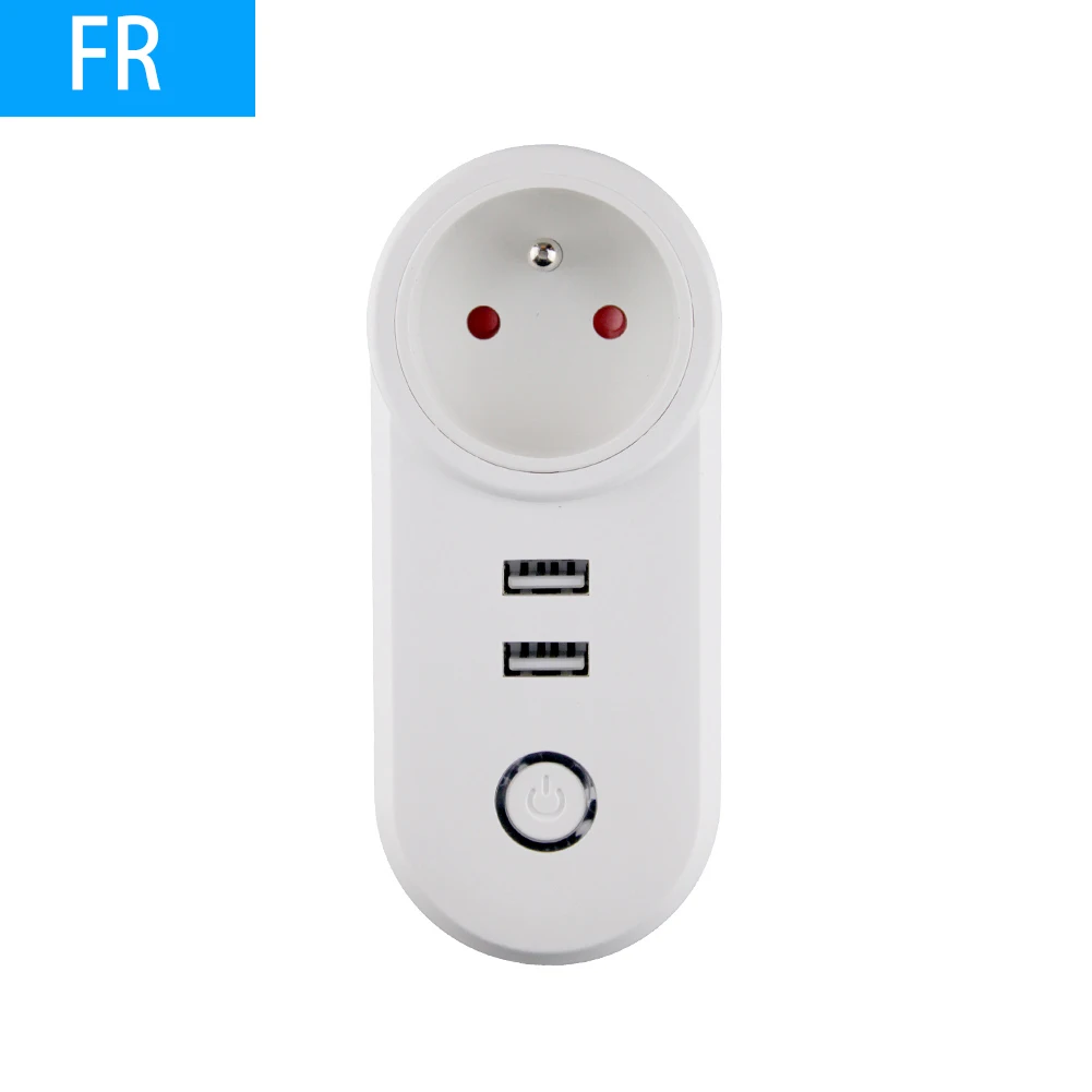 FR Умный дом ZIGBEE 3,0, Wifi розетка, Интеллектуальный переключатель, 2 USB порта, 100-240 В, разъем голосового управления, работает с SmartThing Wink Echo Plus - Цвет: FR