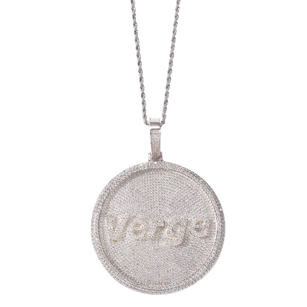 

Freewear Iced Out Round Custom Any Font Letter/Number/Symbol Pendant Necklace Paved Cubic Zircon Men Women Hiphop Jewelry