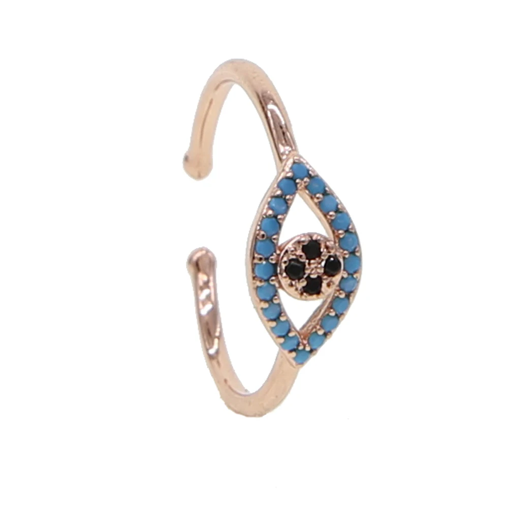 Розовое золото со стразами Черный Бирюзовый Камень Сглаза турецкий повезло глаз