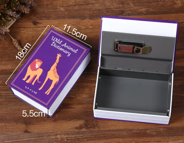 Big Metal Piggy Bank Story Book Dictionary Password Safe Cash Kids Saving Money Box Alcancias Creativas Secure Hidden Coin Jar
