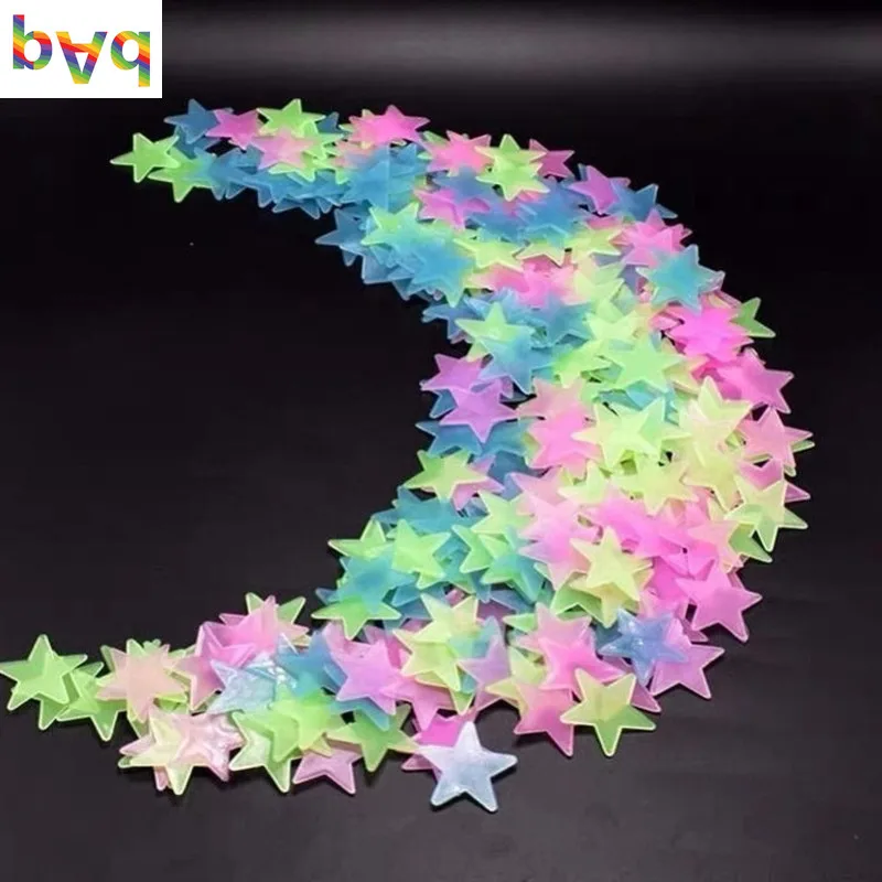

3cm Glow In Dark Toys Luminous Star Stickers Bedroom Sofa Fluorescent Painting Toy PVC Stickers for Kids Room