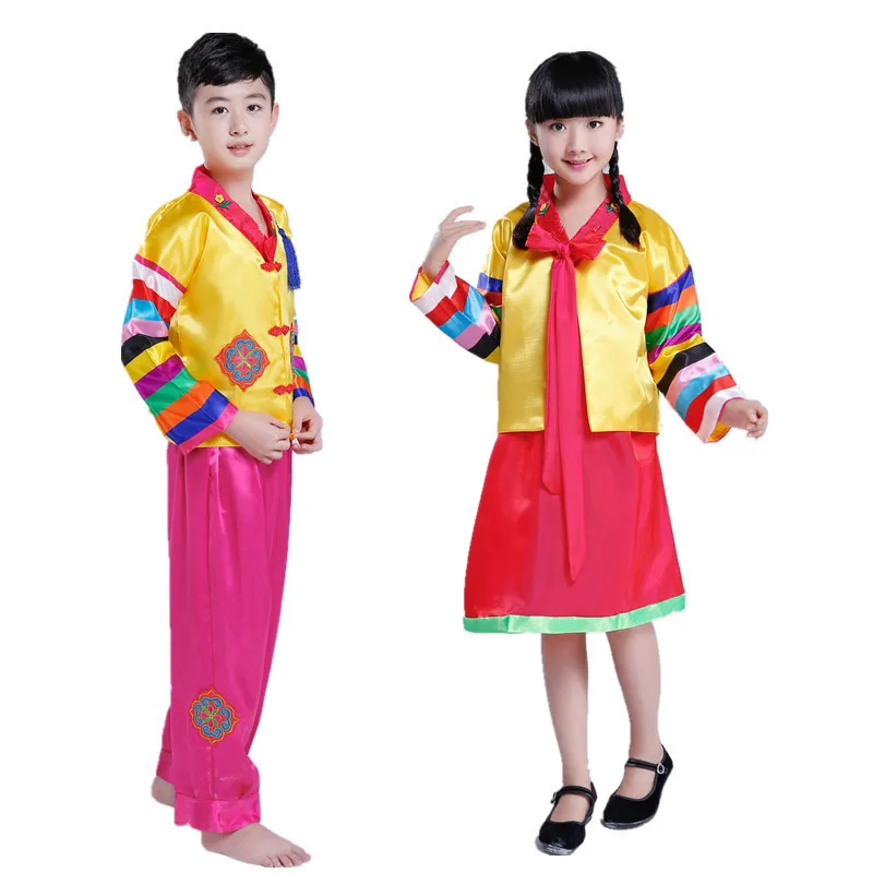 Детские костюмы ханбок для косплея сценические девочек традиционное платье
