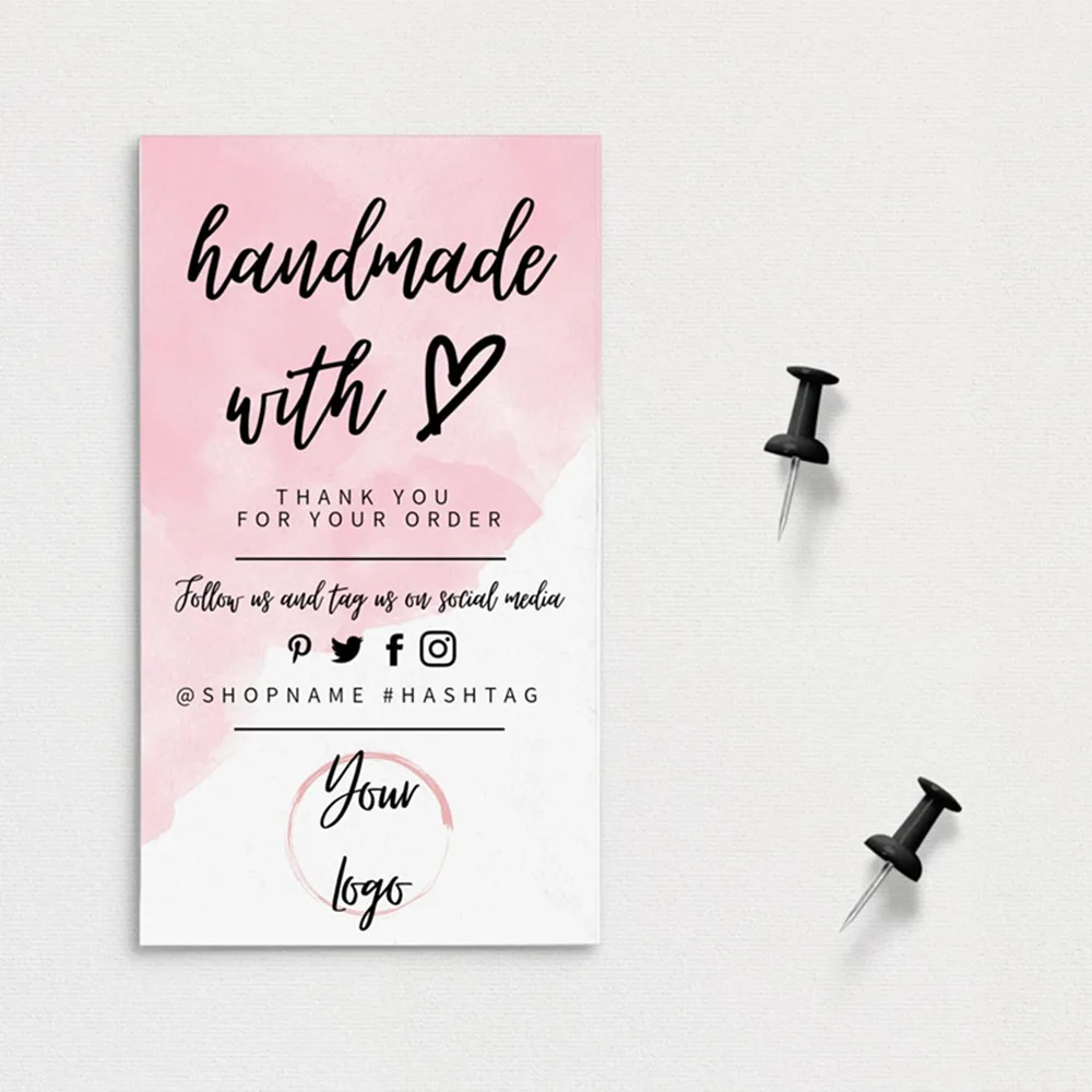 Custom Small Business Insert card Simple Shop Packaging Card Template with Your Logo | Дом и сад