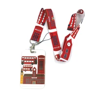 england british bus neck strap lanyard for keys lanyard card id holder key chain for gifts keychain key ring