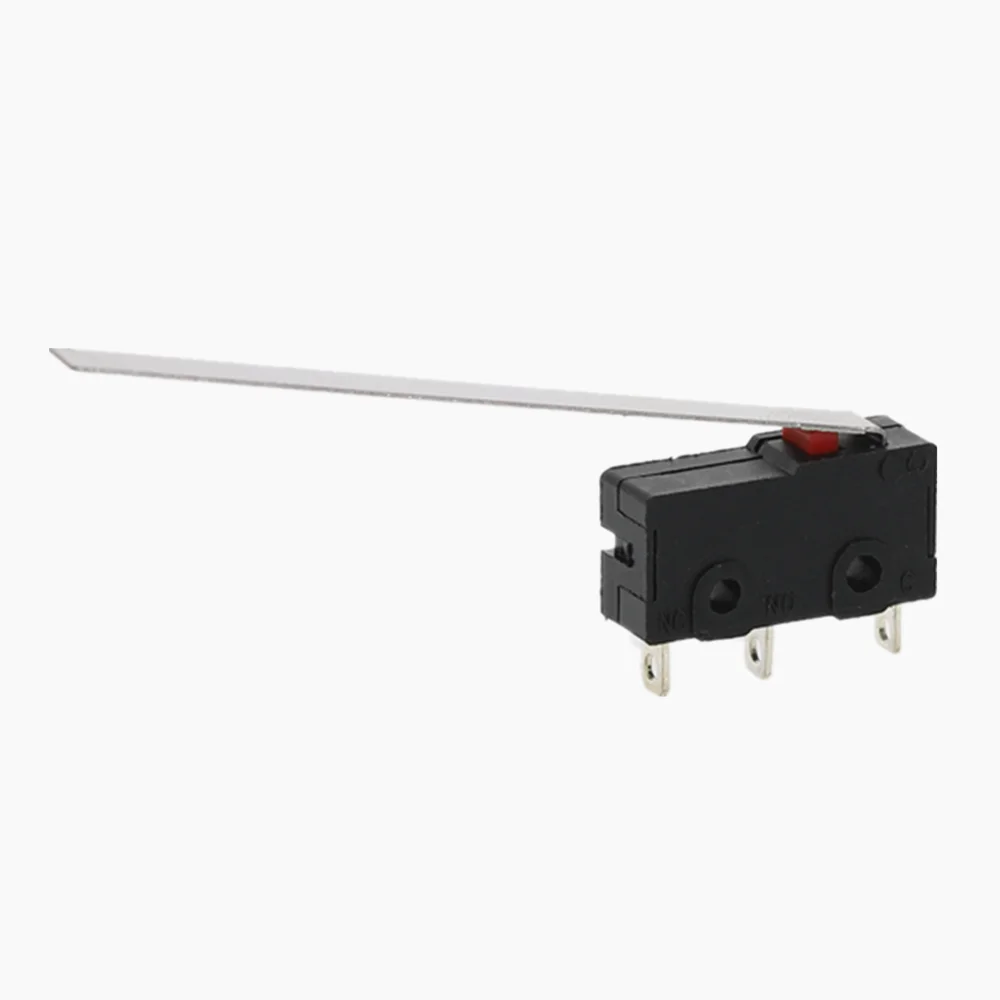 100 шт. концевой выключатель, 3 Pin N/O N/C высокое качество все новые 5A 250VAC микро переключатель 55 мм Длинный рычаг