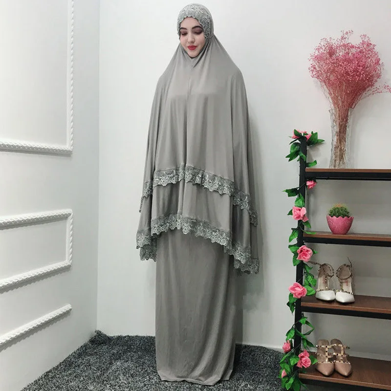 

New Ramadan Saudi Arabian black robe hijab dress Muslim mosque prayer clothes Abu Dhabi Dubai double-layer big swing dress robe