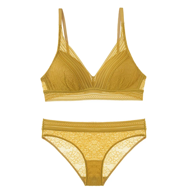 Кружевной комплект из бюстгальтера и трусиков с тонкой чашкой | Женская одежда