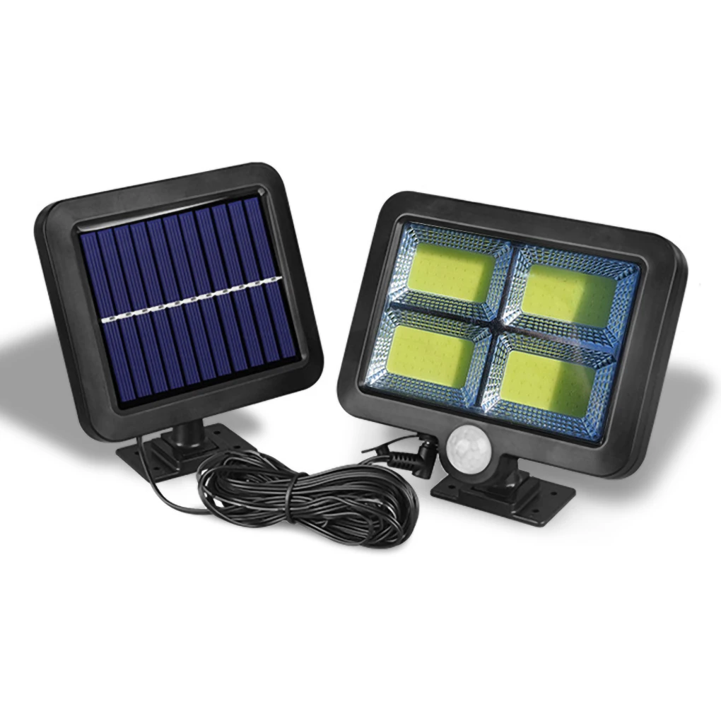 

100 LED Solar Smart Light 128 COB Solar Lamp IP65 Outdoor Human Body Sensor Ultra Bright Wall Lamp Security Lighting