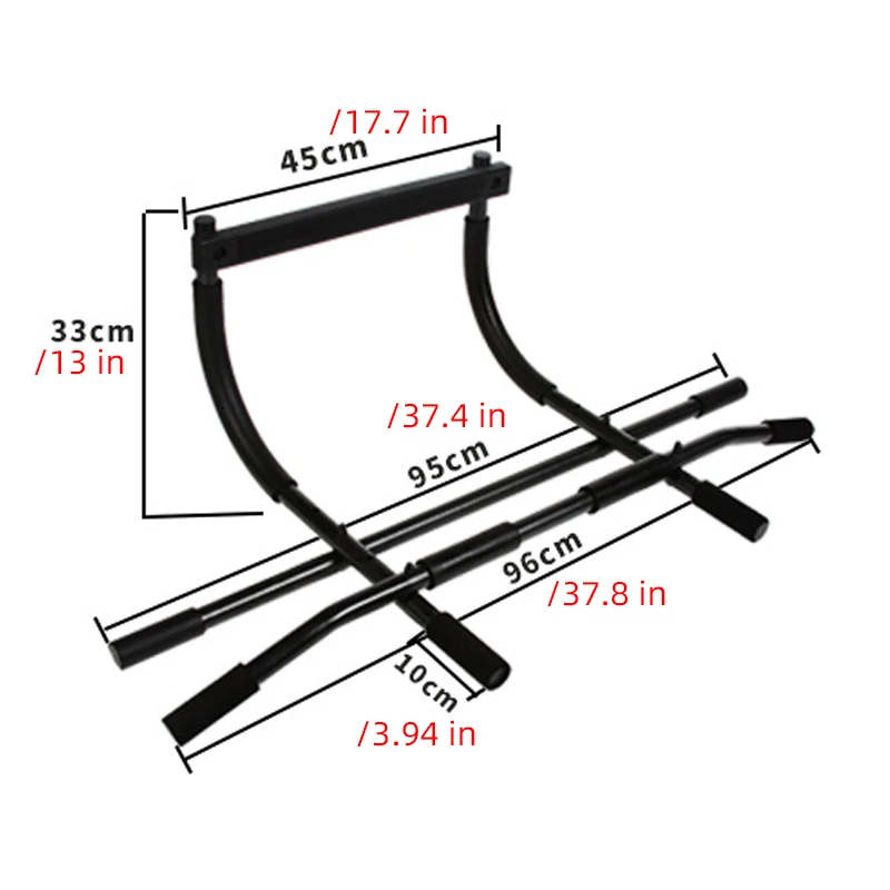 

200kg Wall Mounted Pull Up Chin Up Bar Heavy Duty Horizontal Bar for Power Training Muscle Strength Workout Fitness