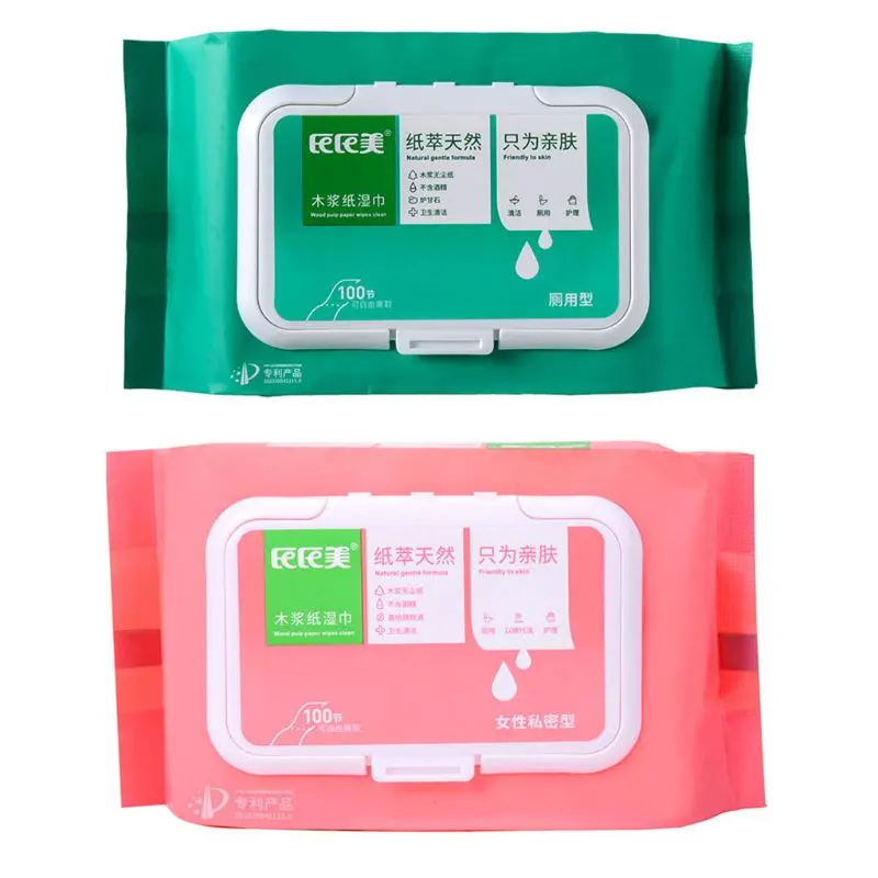 

100Pcs Disposable Flushable Wrapped Butt Wipes Hygiene Private for at-Home Use