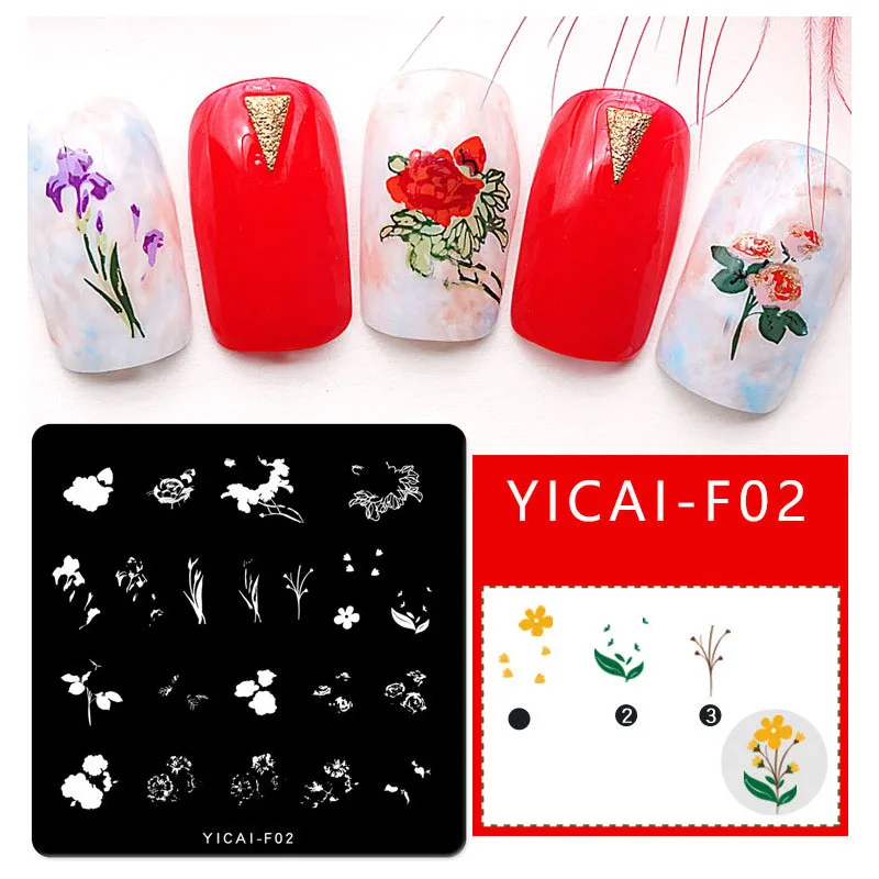 YICAIF02 6*6 см ногтей штамповки пластины шаблон для ногтей завод пиво тема штамп дизайн ногтей StampTree шаблон изображения - Цвет: YICAIF02