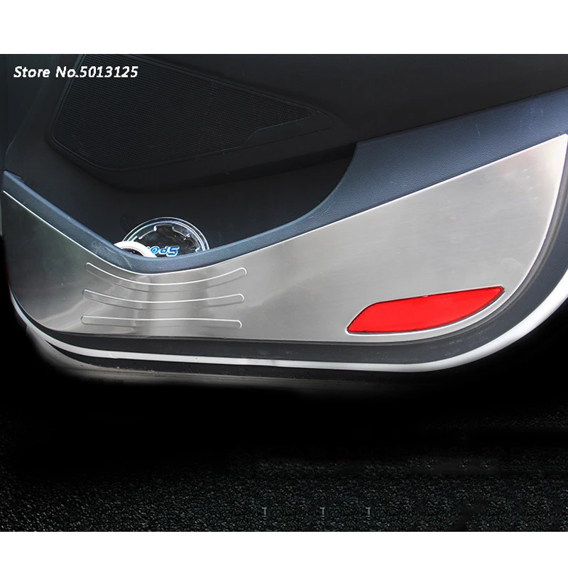 

Car Stainless Steel Door Protector Pad Door Plank Anti Kick Pad Anti-dirty Pad Mat Cover Sticker For Hyundai Tucson 2015-2018