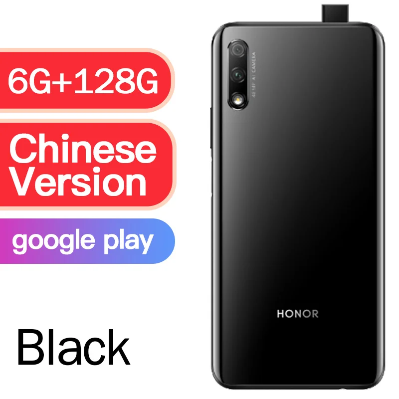 CN 6G 128G Black honor 9x Kirin 810 4000 мАч супер срок службы батареи 48 миллионов ультра четкая ночная съемка 6,59 дюймов Лифт полный экран - Цвет: CN 6G 128G Black