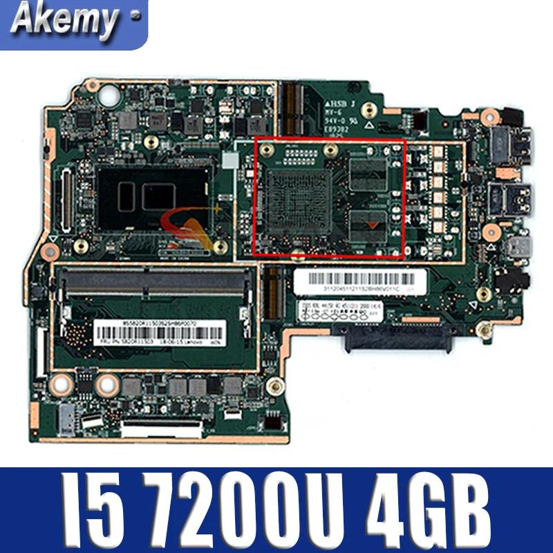 

Материнская плата Akemy для ноутбука Lenovo 330S-15IKB, процессор I5 7200U, ОЗУ 4 Гб DDR4, протестирована на 100%, новый продукт