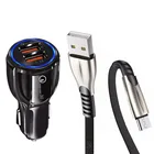 Автомобильное зарядное устройство QC 3,0, кабель Micro USB для быстрой зарядки и передачи данных для телефонов Samsung J7 A3 A5 2016 Realme LG W10 ZTE Blade L8 A7 V7 V9 android