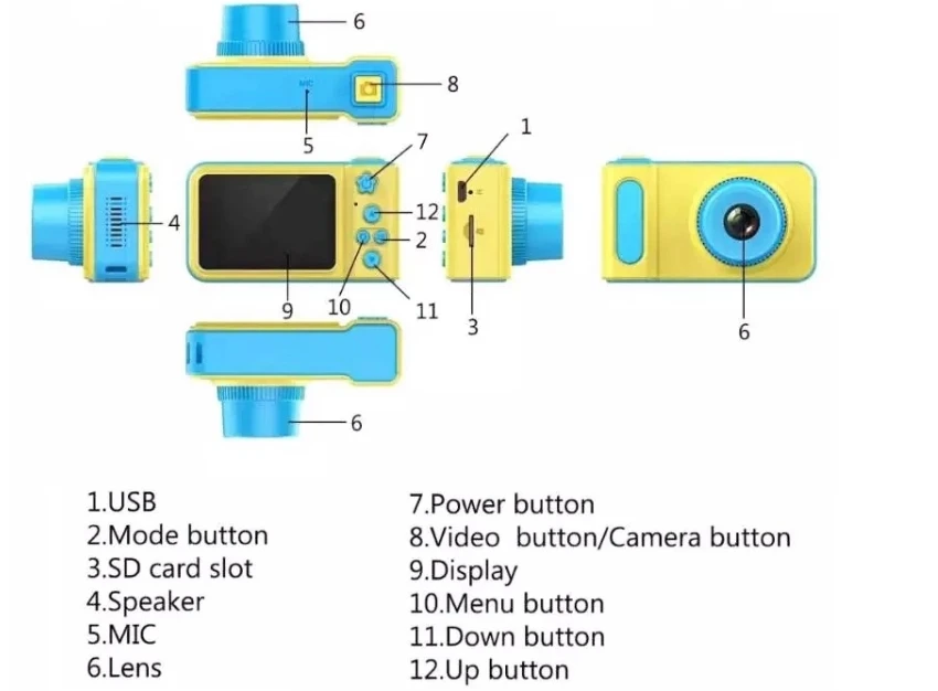 Детская камера 12 мегапикселей детская Цифровые образовательные игрушки