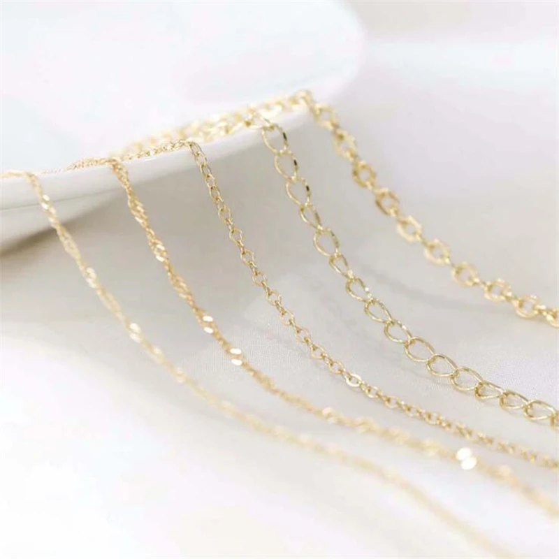 100 Yards/Roll Gold Color Plated Link Chains Tail Chain For DIY Bracelet Necklace Ankles Jewelry Making Findings Accessories