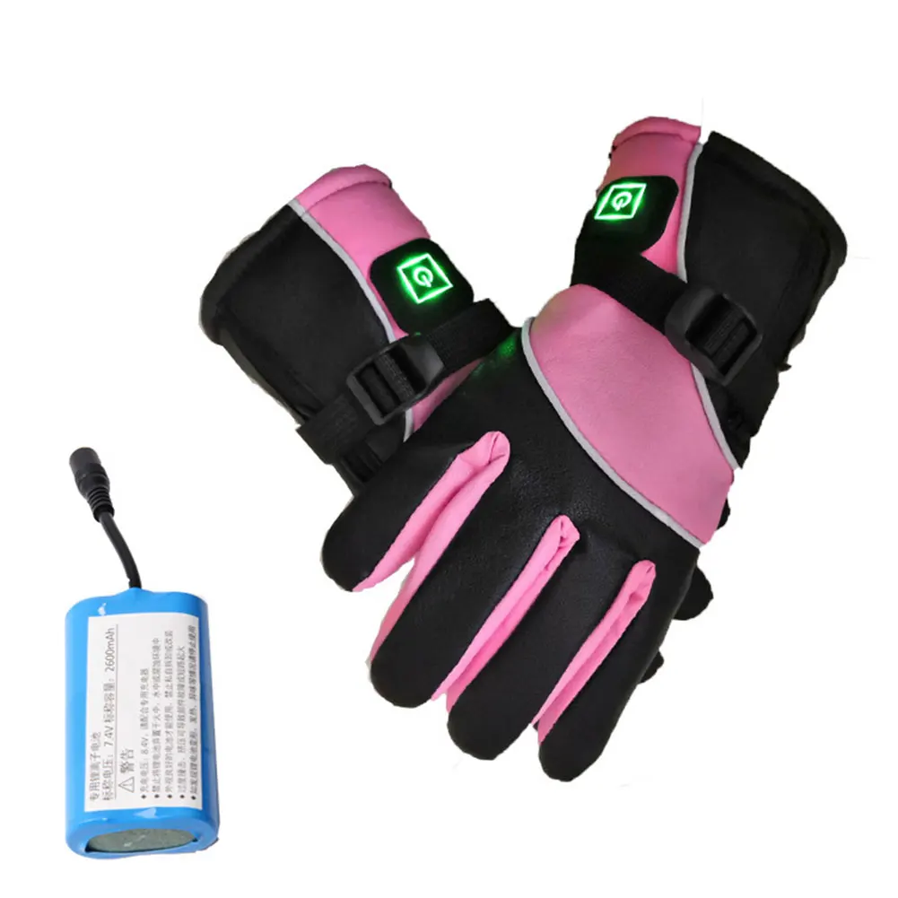 Electric Riding Windproof Motorcycle Soft Hand Long Plush Warm Outdoor Sports USB Rechargeable Heated Gloves Thermal Comfortable |