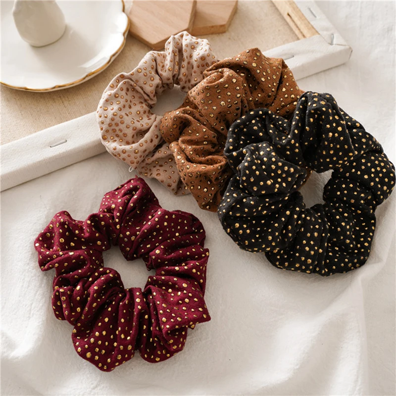 

Women Ladies Hair Ties Gold Rivet Elastic Hair Band Scrunchies Ponytail Holder Women Girls Rubber Band Hair Accessories Headwear