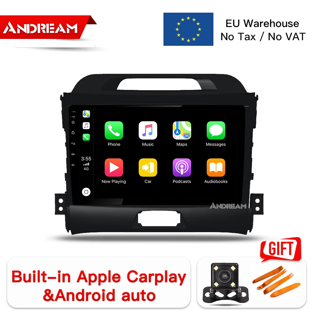 9 дюймов Android 8 1 Octa-Core carplay Автомобильный плеер для KIA Sportage R 2010-2016 GPS навигация