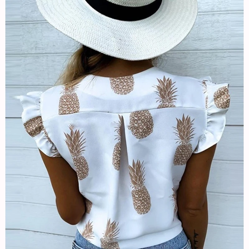Лето 2020 женский элегантный топ для отдыха Женская милая рубашка девочек с