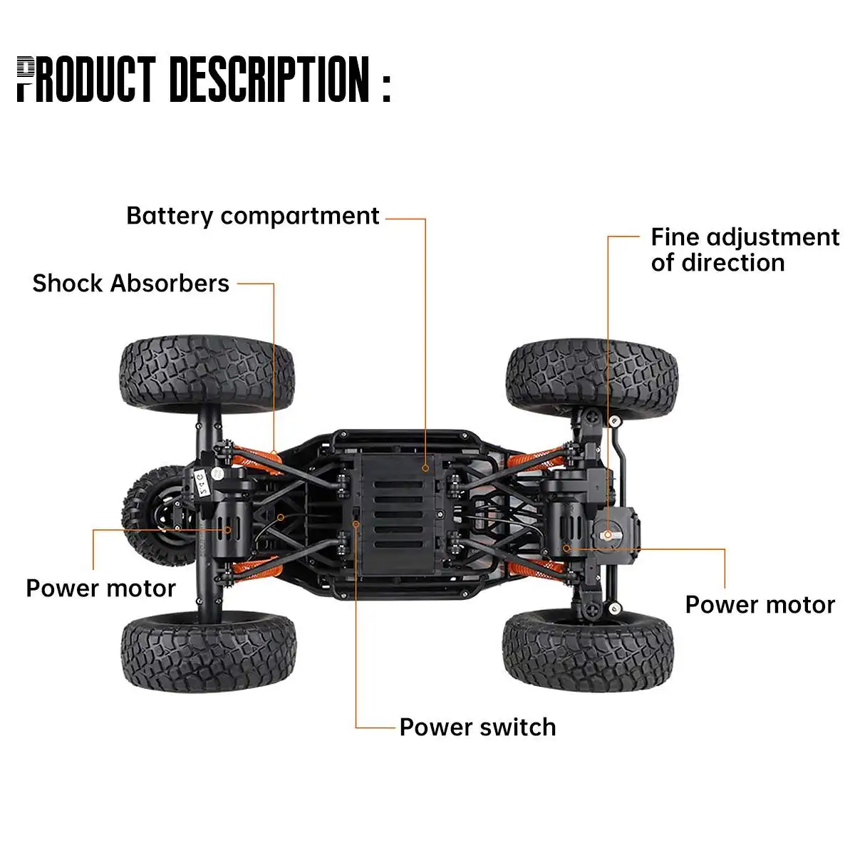 

RC Car 1:10 Scale 2.4GHz 4WD High Speed Fast Remote Control Racing Car USB Charging Off-Road Vehicle for Kids Gift