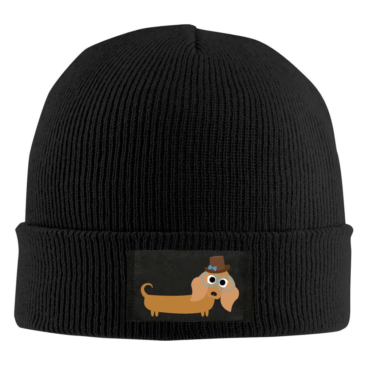 

Long Haired Dachshund Beanie Hats For Men Women With Designs Winter Slouchy Knit Skull Cap