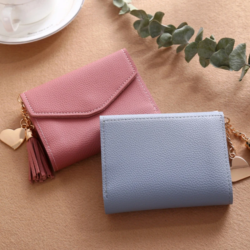 

Mini Tassel Wallet Women Fashion Purse Female Short Mini Wallets Korean Students Lovely Purse Female Small Wallet For Women