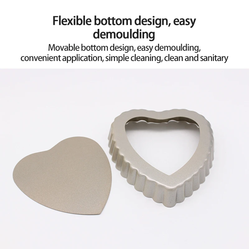 

Heart-shaped Fluted Pie Tart Pan Mold Removable Bottom Nonstick Kitchen Make Pie Pizza Cake Baking Cake Tray Accessories Tools
