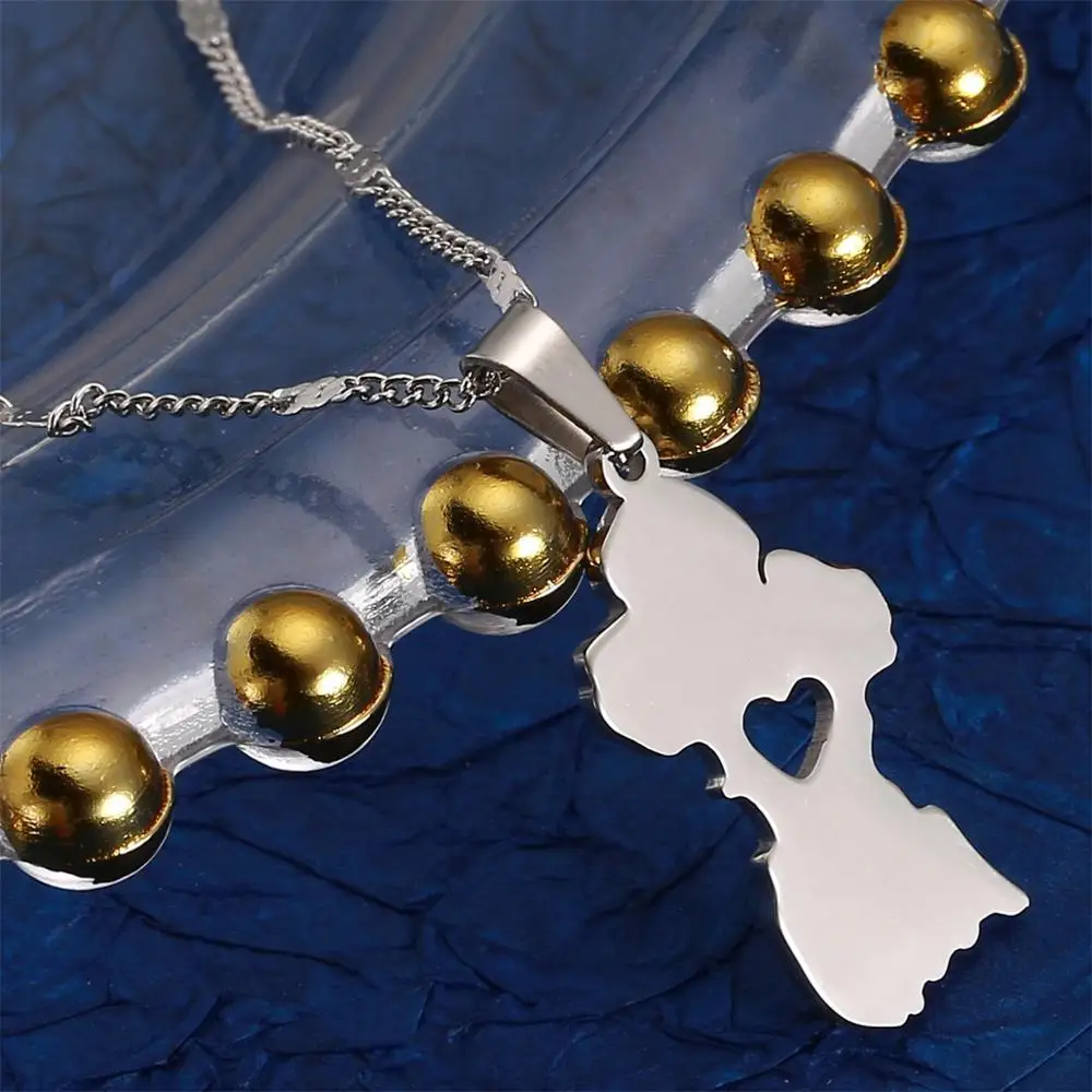 Ожерелье с подвеской из нержавеющей стали картой Гайаны ожерелье золотого цвета