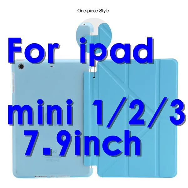 Умный для нового ipad 9,7 / флип-чехол с подставкой для ipad 5 Air ipad mini 1/2/3/мягкий ТПУ задний кожаный чехол подставка для планшета чехол - Цвет: mini blue