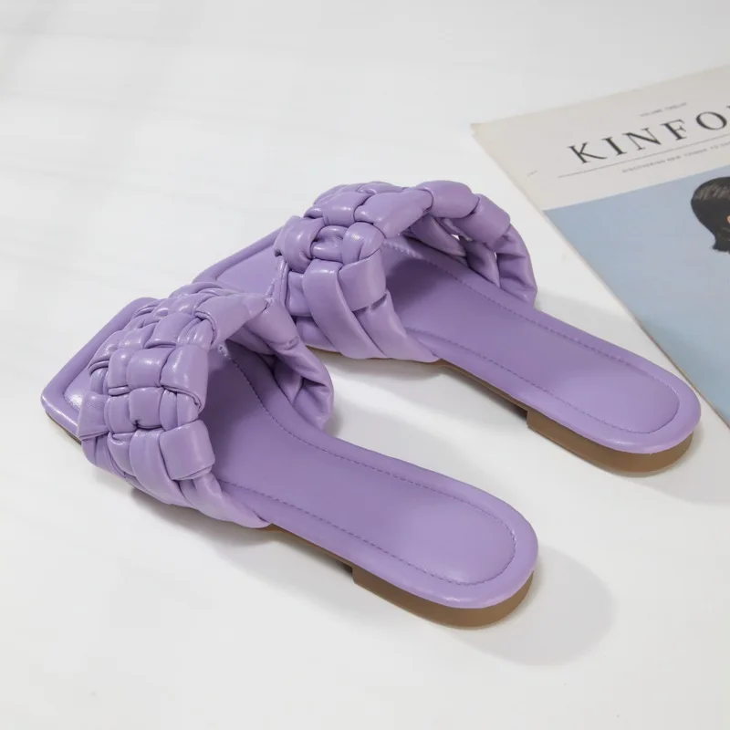 

2021 Fashion Female Slippers Women Flat Weave Slides Sandal Ladies House Outdoor Beach Lady Shoes Woman Home Slippers Flip Flops