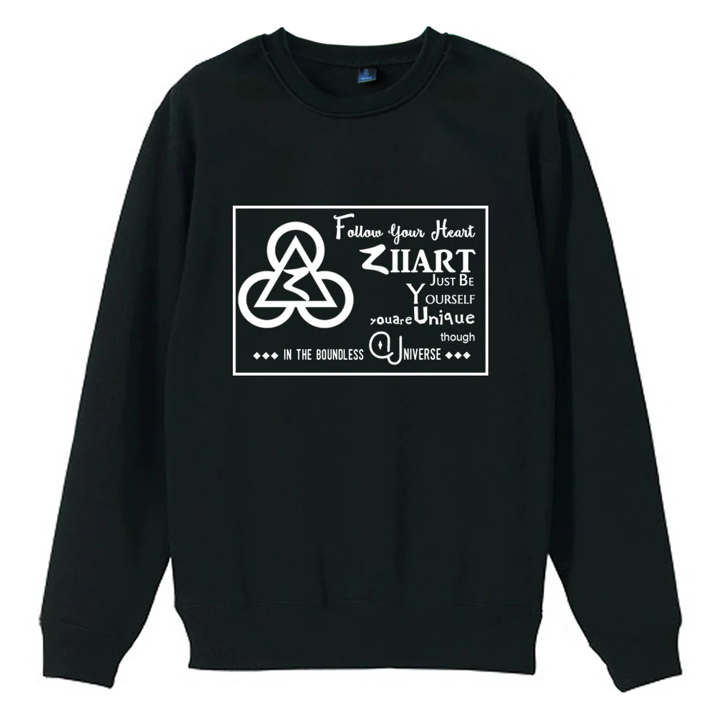 Свитшот ZIIART женский флисовый с круглым вырезом пирамида цветок сливы клевер