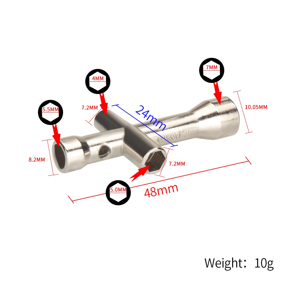 KingRoon M2 M2.5 M3 M4 3D Printing Nozzles Wrench Screw Nut Hexagonal Cross Mini Wrench Spanner Maintenance Tool 4 Size