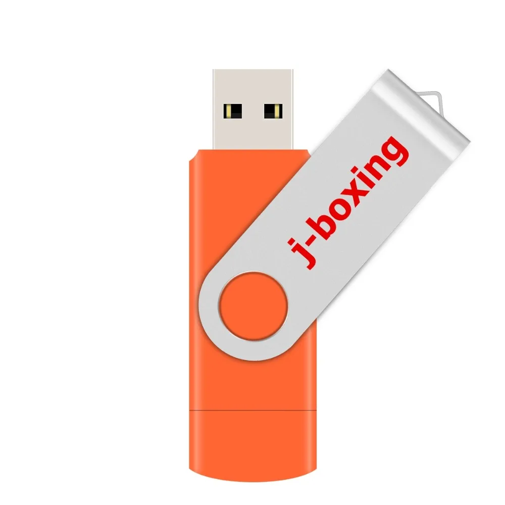J-бокс OTG USB флэш-накопитель 64 ГБ 32 ГБ 16 ГБ 8 ГБ Флешка металлический поворотный USB 2,0 карта памяти для Android телефона ПК Macbook оранжевый