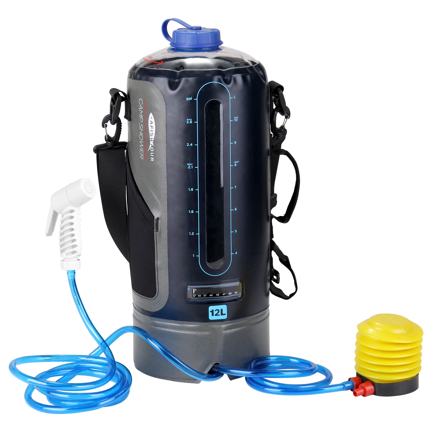 ПВХ давление Душ мешок w/ноги насос легкий открытый надувной душ воды для