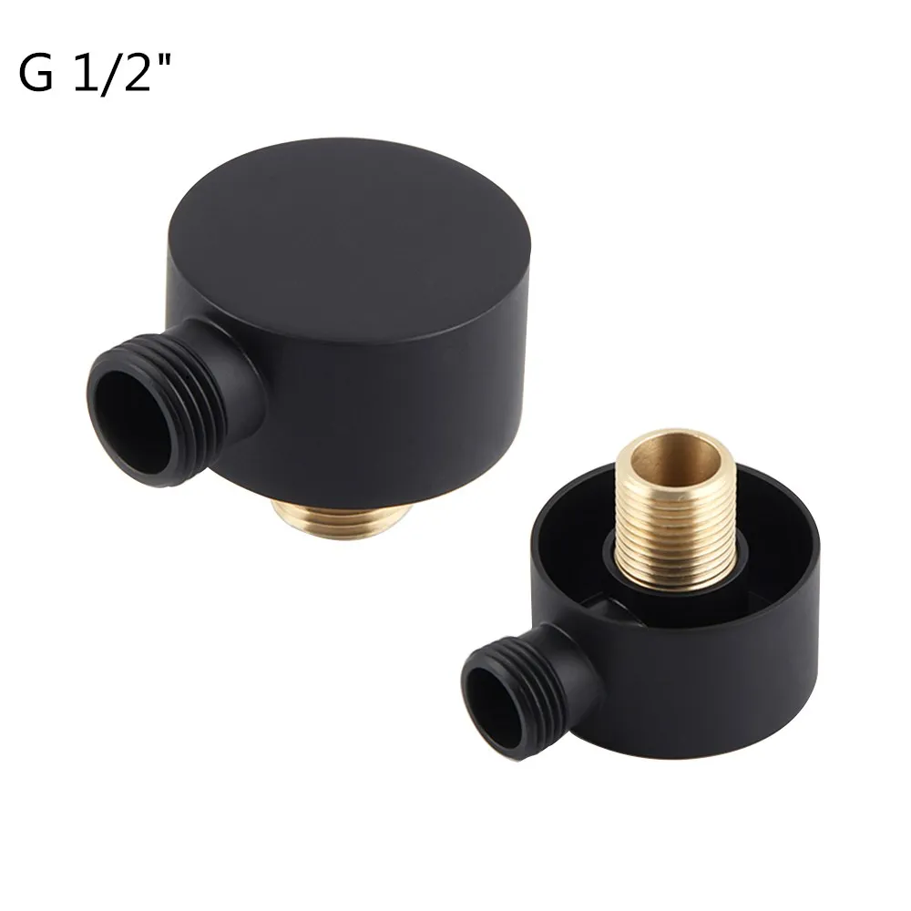 

Соединитель для душевой лейки, аксессуары для ванной комнаты, латунный кронштейн для корпуса, черный настенный хромированный Кронштейн для шланга