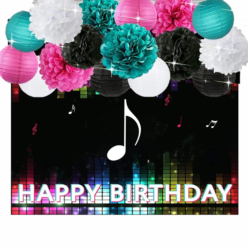 

Music Note Backdrop Birthday Party Decoration Music Theme Birthday Party Decoration Poms Decorations Party Background Decoration